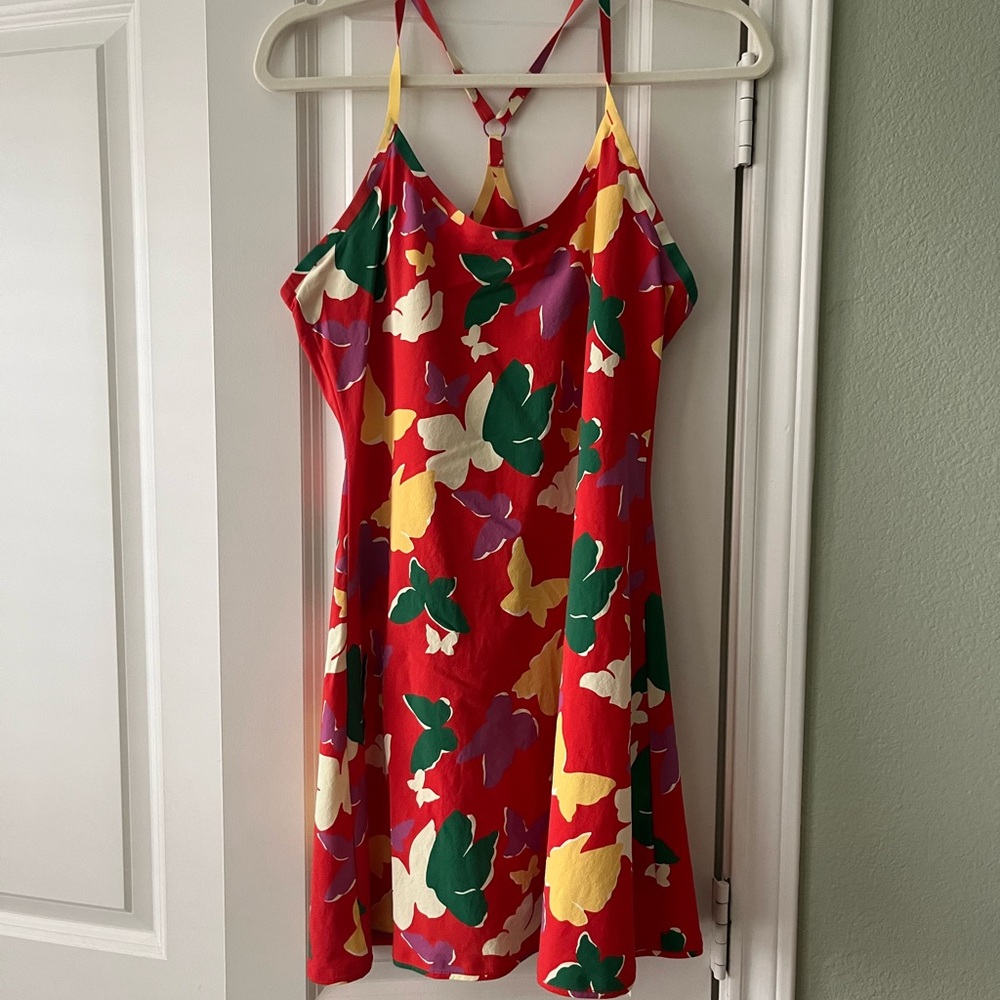 Outdoor Voices Red Floral Exercise Dress
